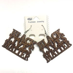 2/$15 Wooden Black Lives Matter Earrings